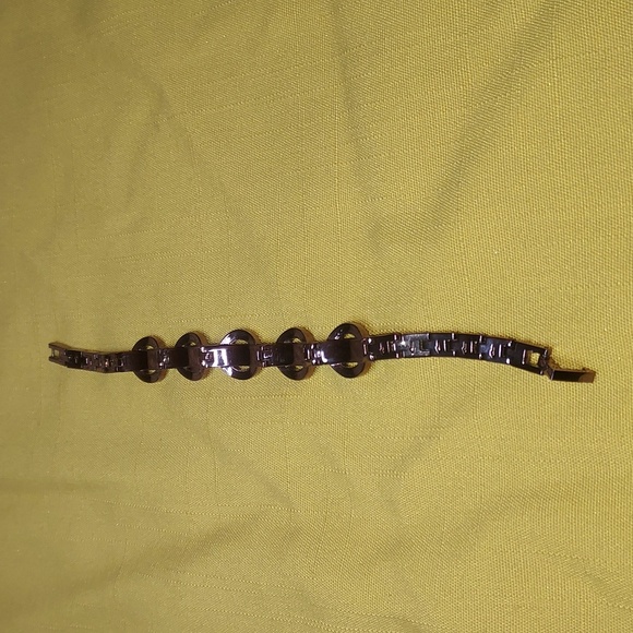 Bronze, Rhinestone Link Bracelet - Picture 4 of 9